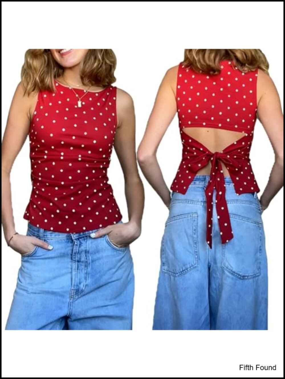 Cotton Blend Boat Neck Tank Top Sleeveless Slim Fit Side Ruched Tie Back Vest